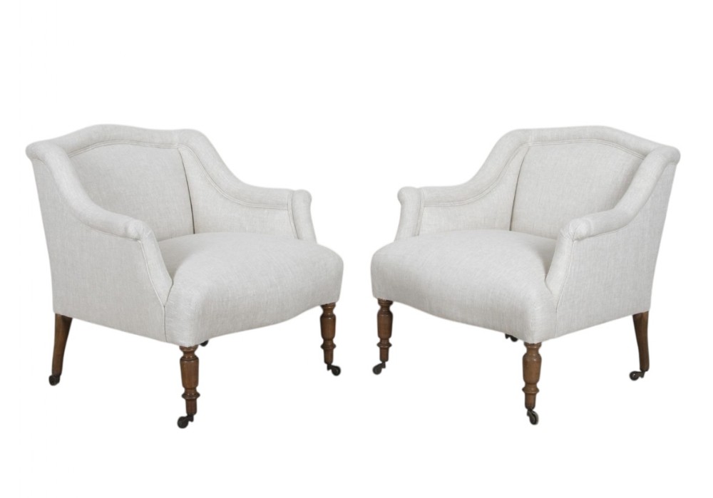 Pair Of 19th Century French Upholdyeted Armchairs 