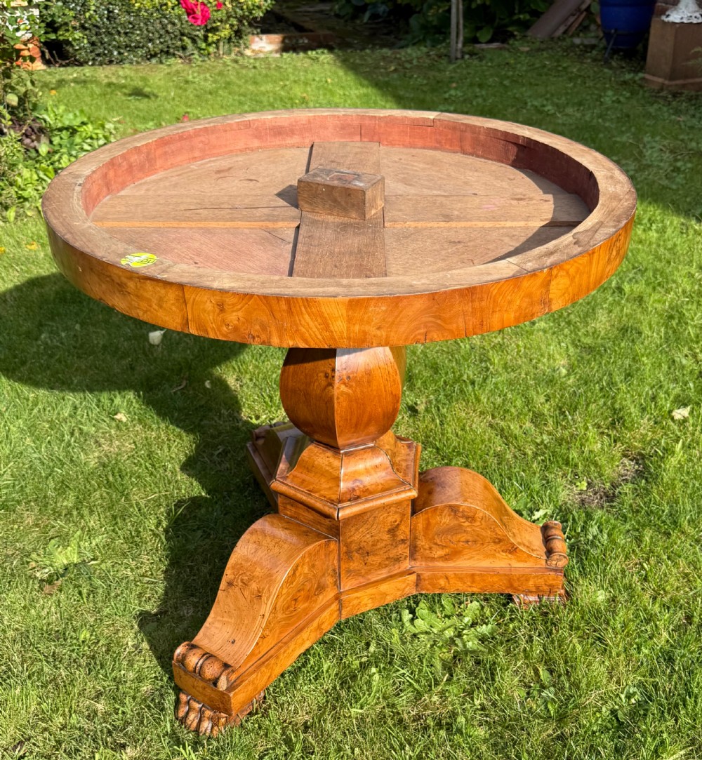 French Gueridon or centre table in burr ash View VI