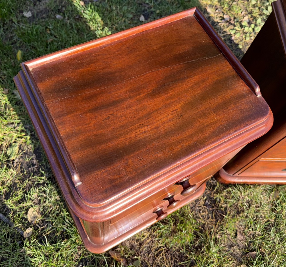 Pair of flame mahogany bedside tables  View III