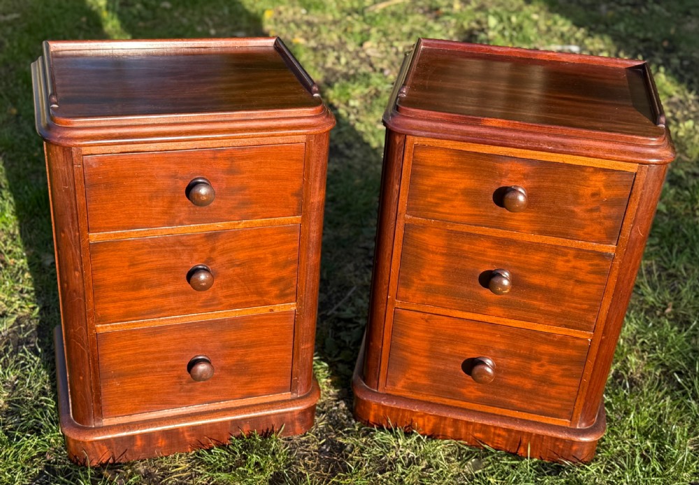 Pair of flame mahogany bedside tables  View VII