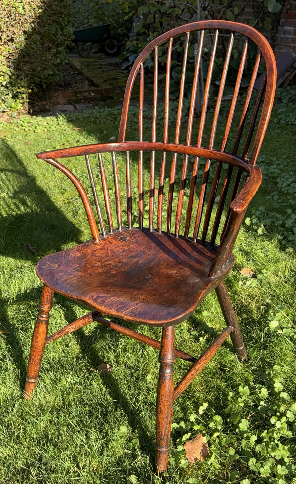 Yew wood and elm Windsor armchair 