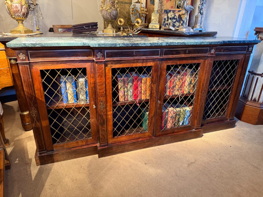 Regency rosewood Breakfront bookcase View VII