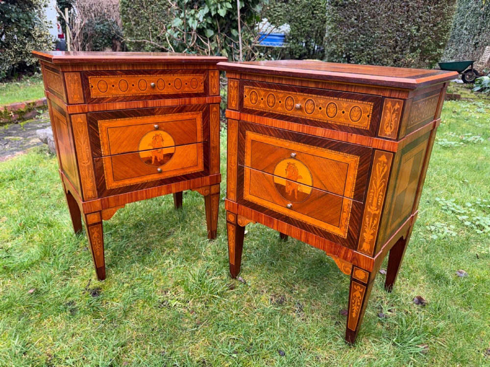 Pair of inlaid bedside tables in North Italian taste View VI