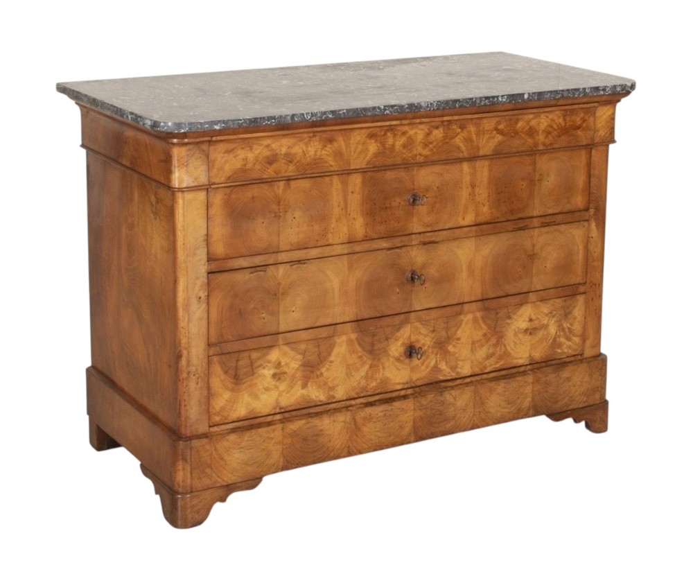 19th C French Louis Philippe Walnut Commode 