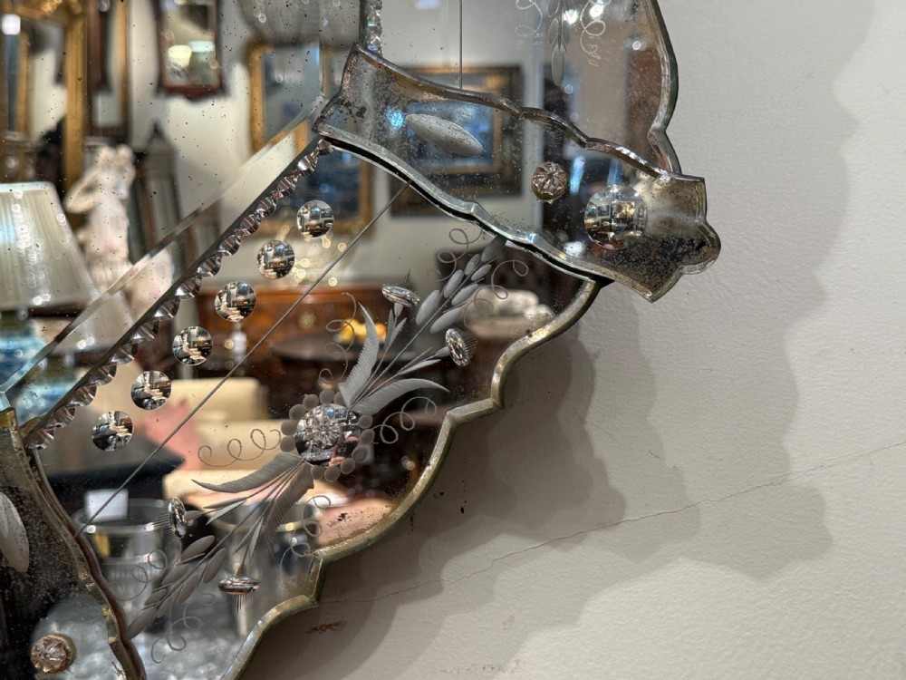 Octagonal cut glass Venetian mirror  View III