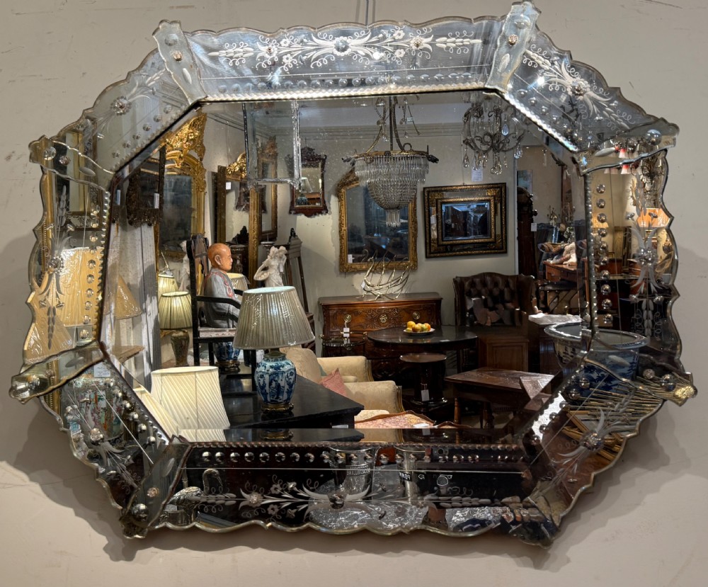 Octagonal cut glass Venetian mirror  View IV