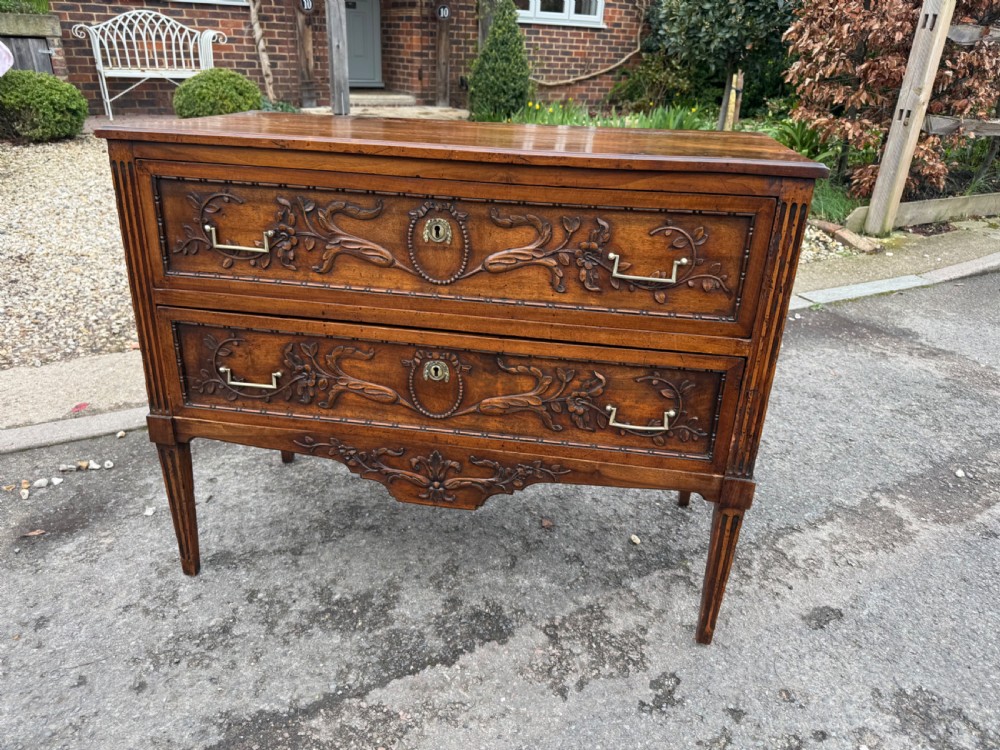 18th Century carved walnut country commode  View VII