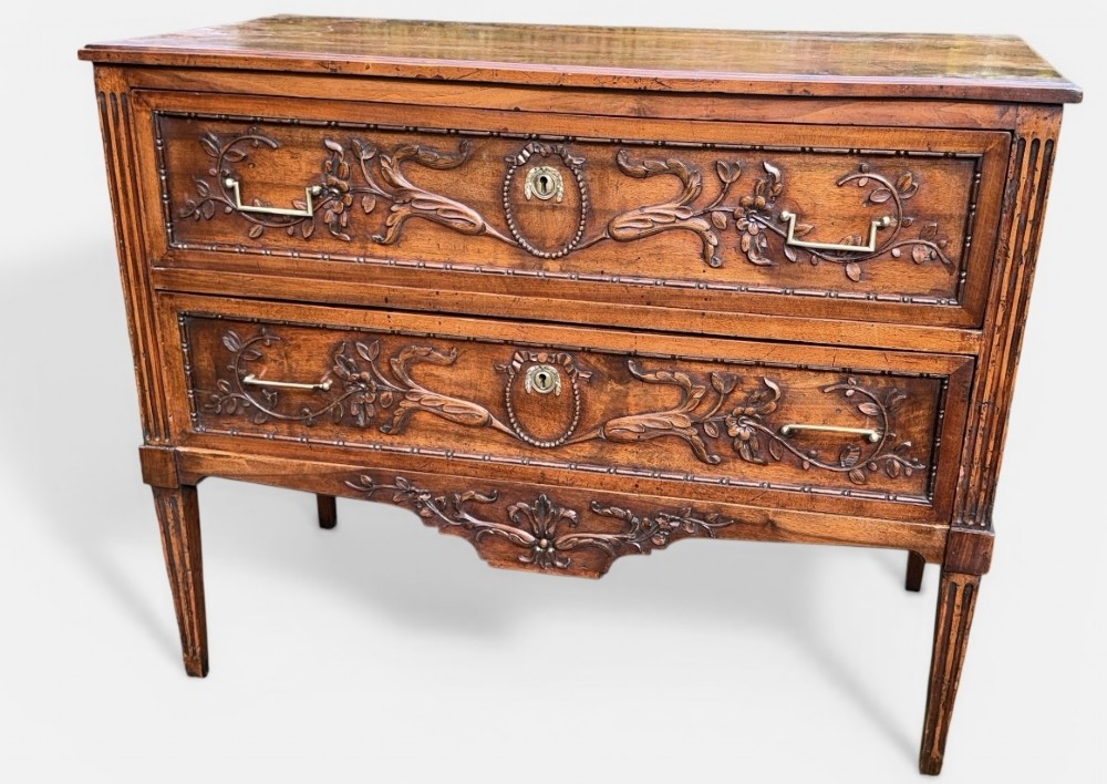 18th Century carved walnut country commode 