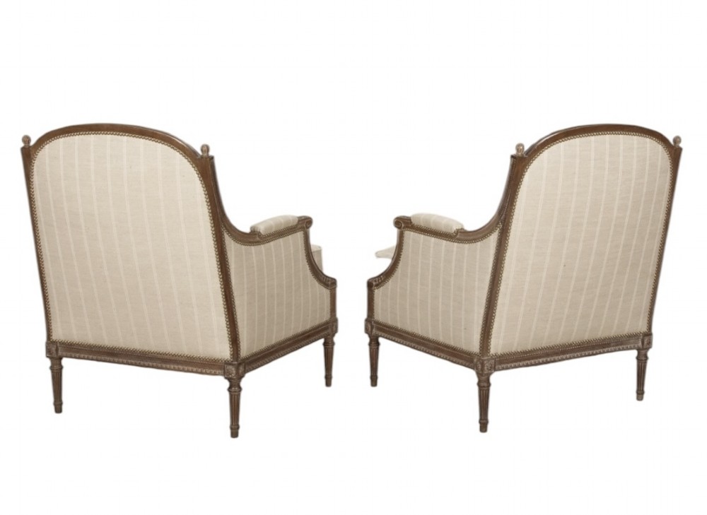 Pair Of Early 20th C French Walnut Armchairs View III
