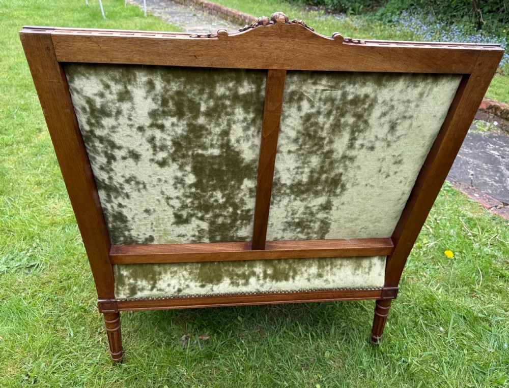 French walnut Marquise or love seat in velvet View IV