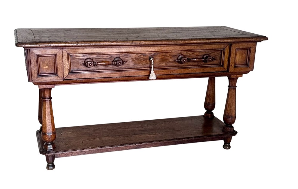 19th C French Oak Serving Table View II