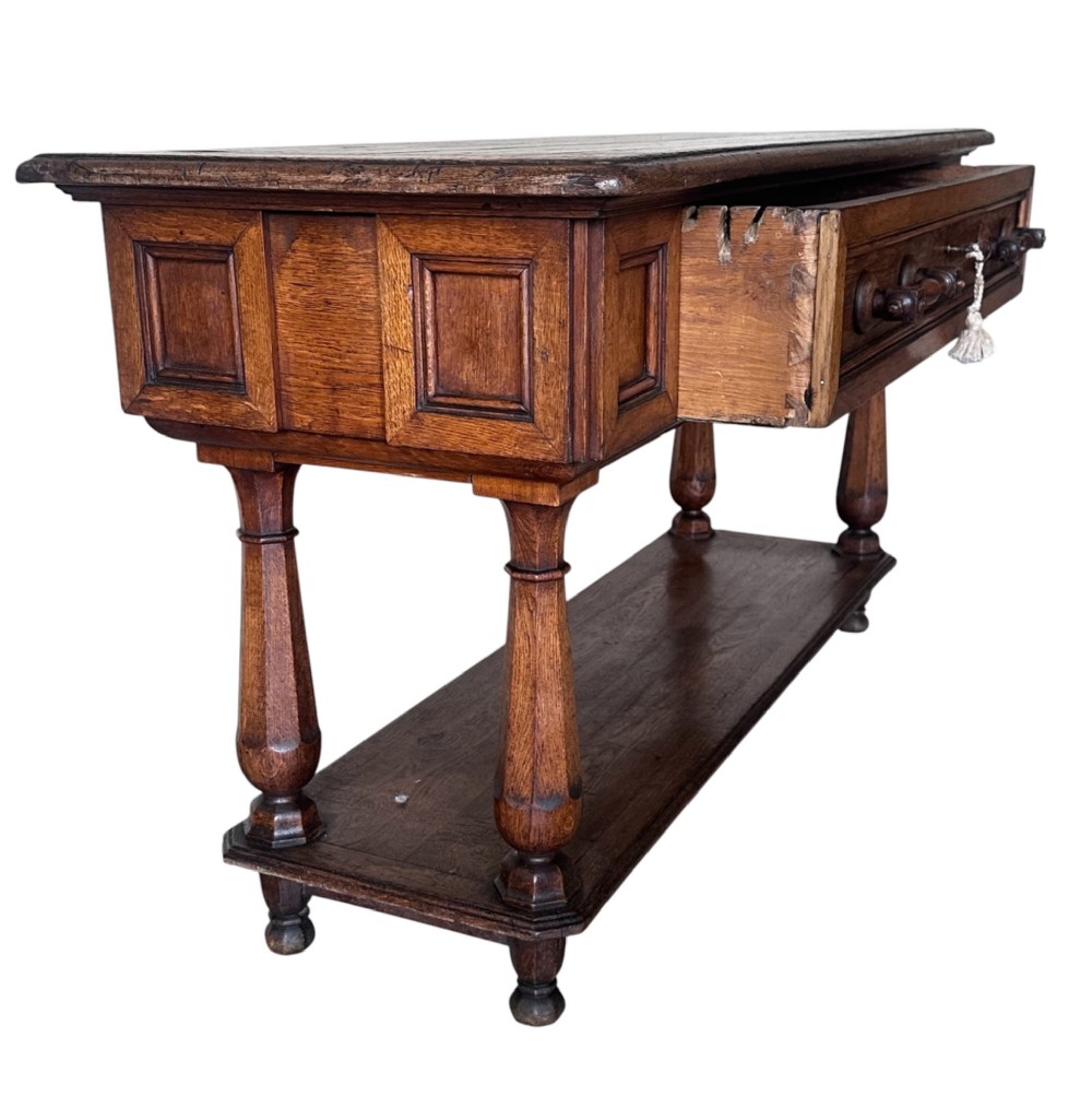19th C French Oak Serving Table View III