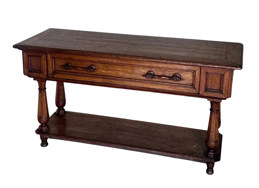 19th C French Oak Serving Table View V