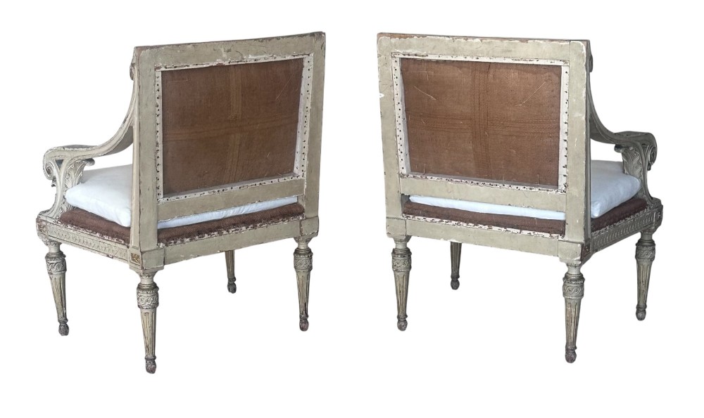 Pair of 19th C Piedmontese Armchairs View II