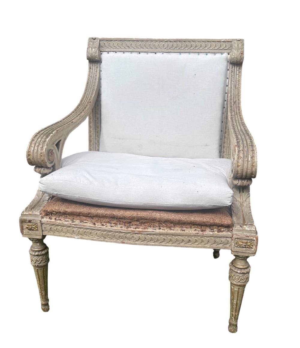 Pair of 19th C Piedmontese Armchairs View V