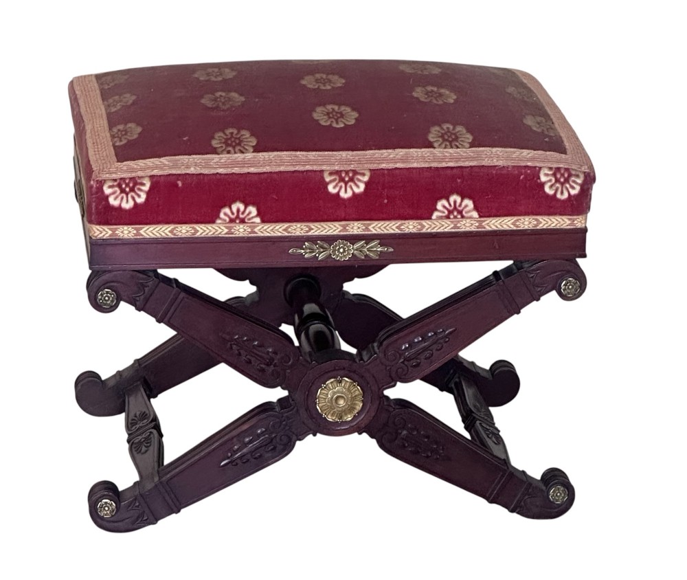19th Century French Empire X Frame Stool View II
