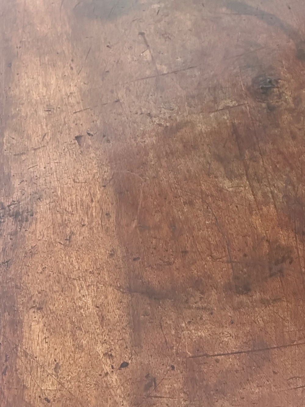 An 18th-century dark oak rectangular side table featuring turned legs connected by a low stretcher rail. View VII