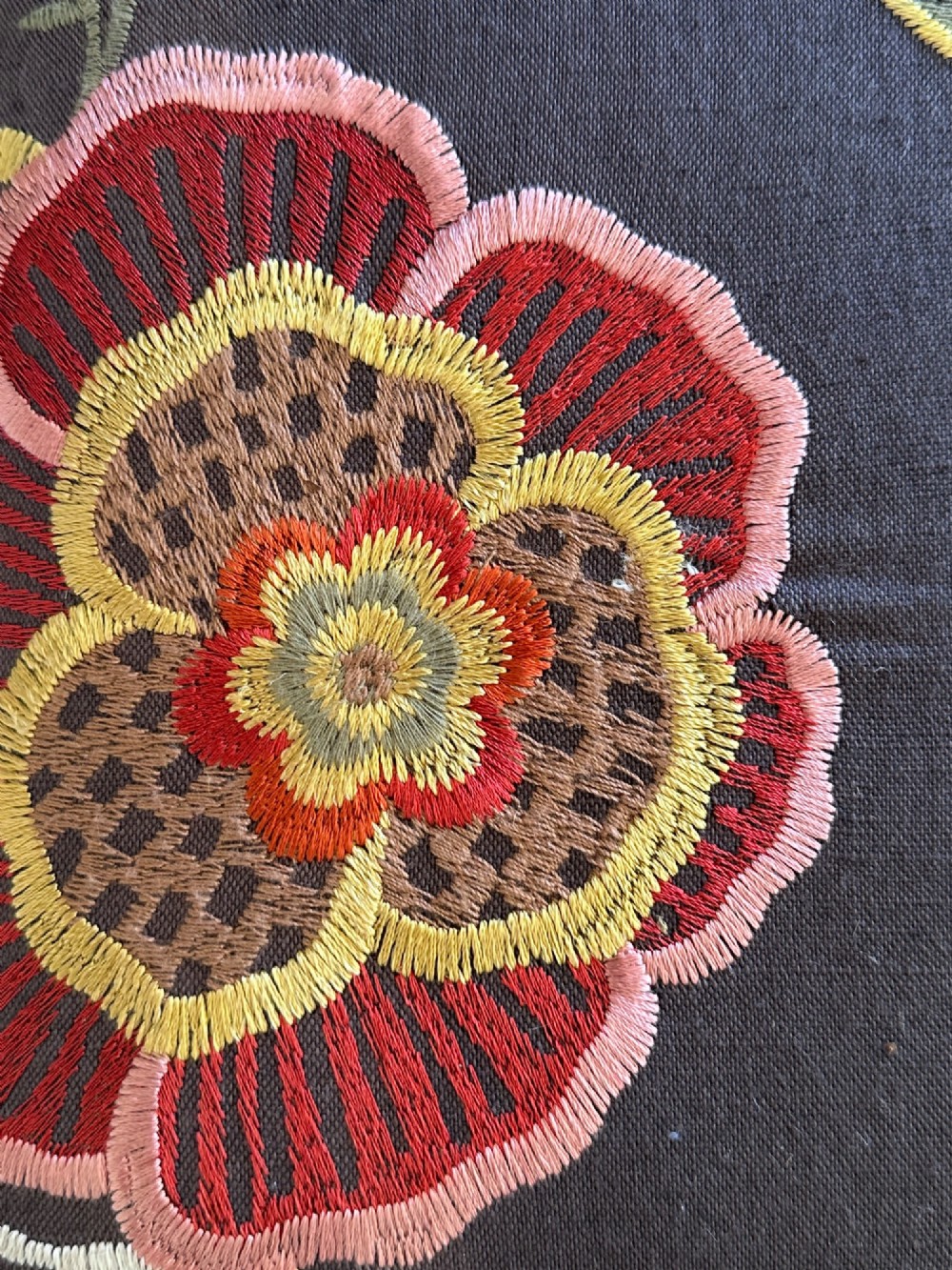 A 19th-century William and Mary style walnut stool featuring turned legs, a curved X-frame stretcher, and dark upholstered top embroidered with colourful floral motifs. View VII