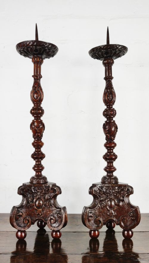 A Fine Pair of Late 17th/early 18thc Prickets.