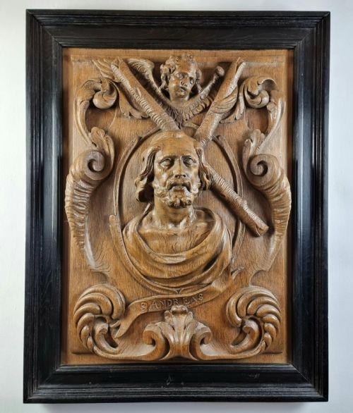 A Large 17th Century Carved St Andreas, (Andrew).