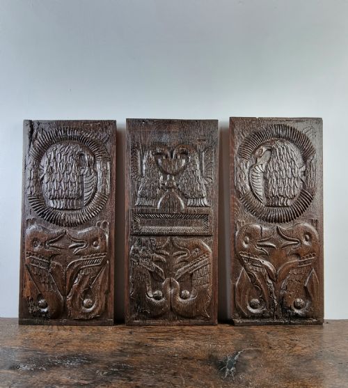 Three 16th Century Oak Panels.