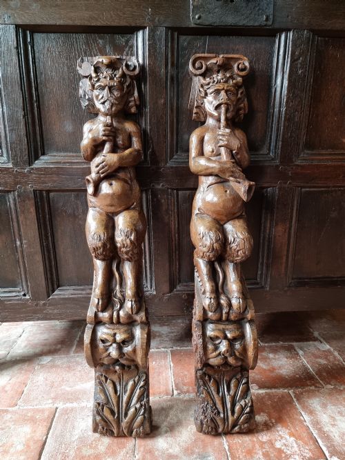 A Pair of 17th Century English Caryatids.