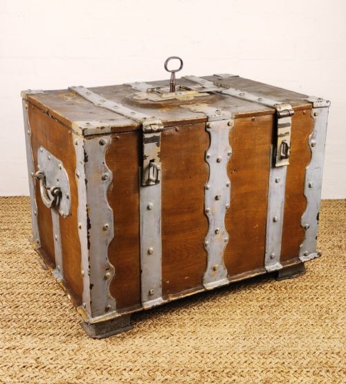 An 18th Century Iron Bound Safe.
