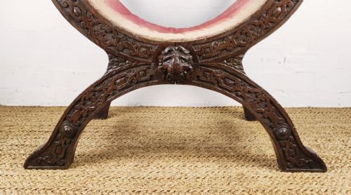 fig 1. A17th Century Carved Savonarola Chair.