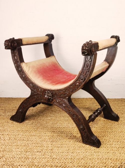 fig 2. A17th Century Carved Savonarola Chair.