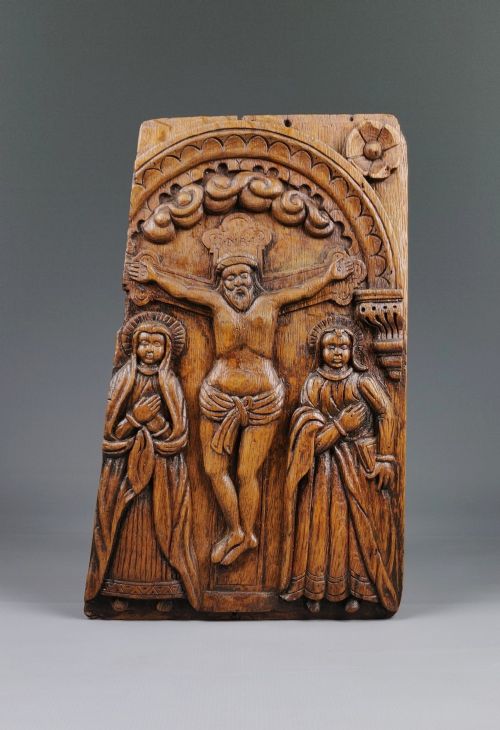 An Early 17th Century Panel Depicting the Crucifixion.