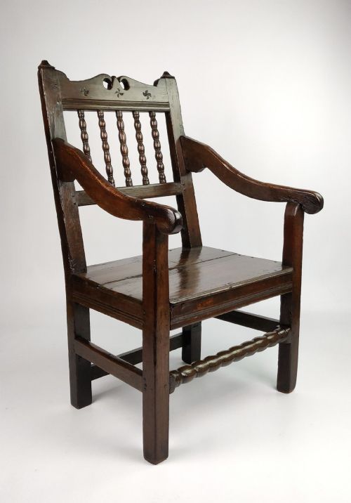 A Fine Lancashire Arm Chair Circa 1700.