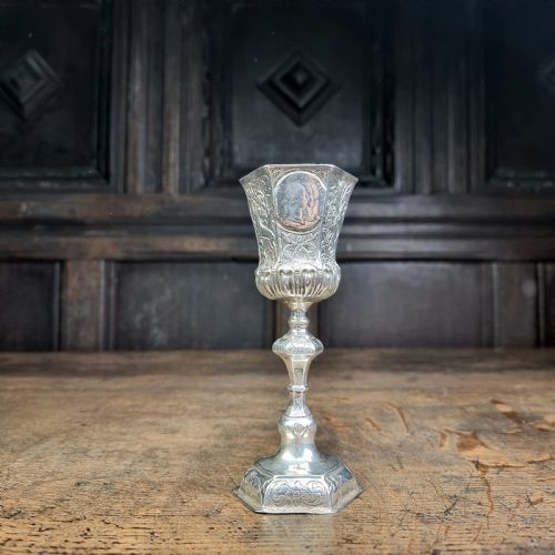 A Small Late 18thc Silver Kiddush Type Cup.