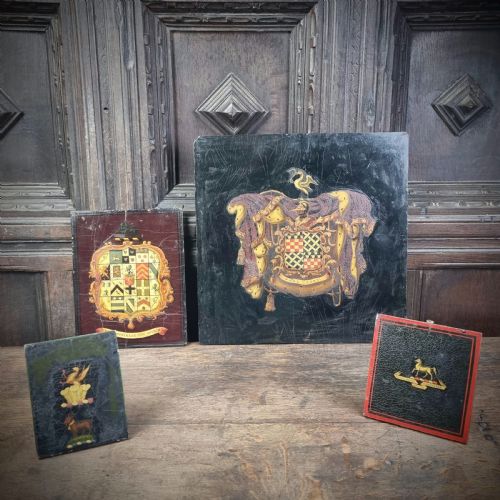 Four 19th Century Painted Panels.