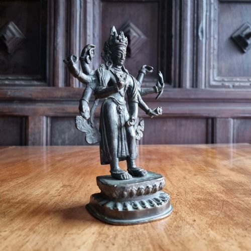 A Late 19th Century Bronze Figure of Vishnu.