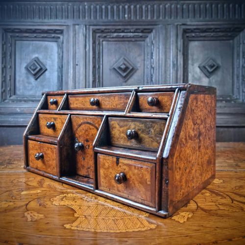 An Early 18th Century Burr Walnut Jewelery Chest.