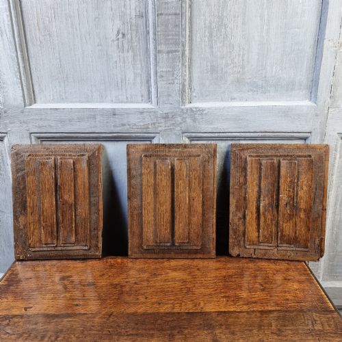 Three 17th Century Linenfold Panels.