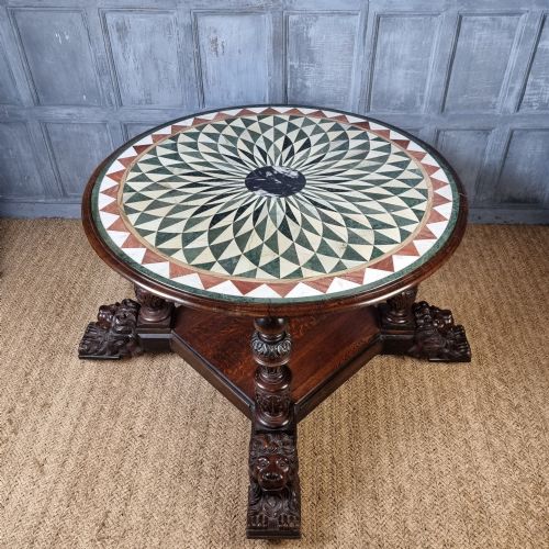 fig 1. A 19th century specimen marble center table.