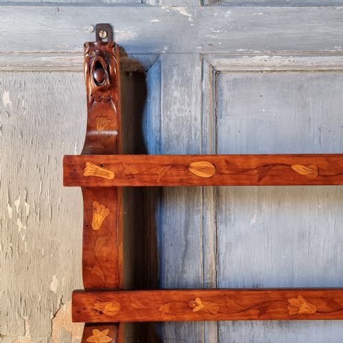 A 19TH CENTURY MARQUETRY DELFT RACK - ADDITIONAL PHOTO 2