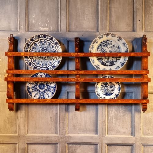 A 19TH CENTURY MARQUETRY DELFT RACK - ADDITIONAL PHOTO 9