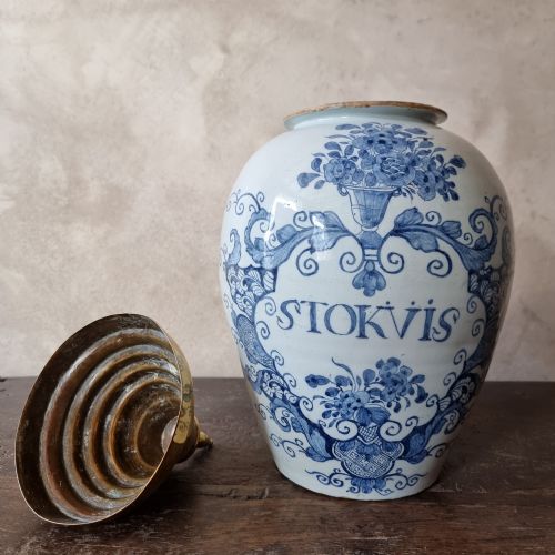 18TH CENTURY DUTCH DELFT TOBACCO JAR - ADDITIONAL PHOTO 2