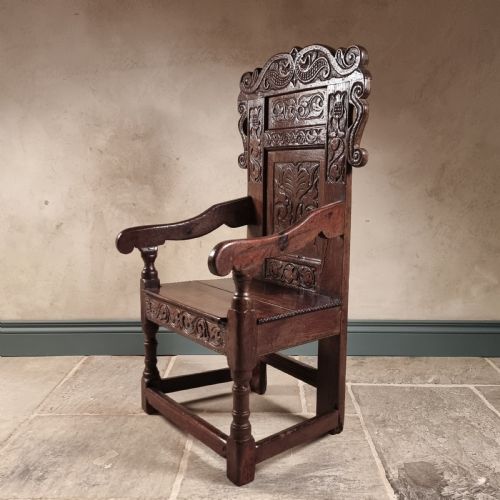 A 17TH CENTURY WAINSCOT CHAIR - ADDITIONAL PHOTO 12