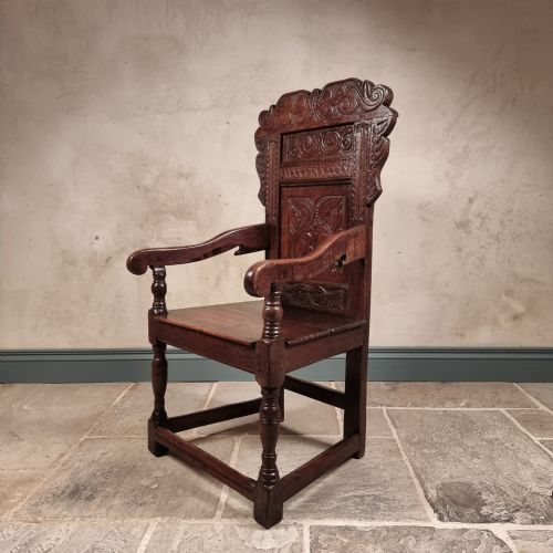 A 17TH CENTURY WAINSCOT CHAIR - ADDITIONAL PHOTO 5