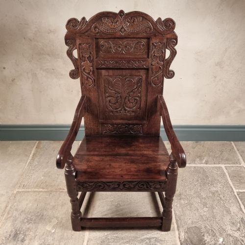 A 17TH CENTURY WAINSCOT CHAIR - ADDITIONAL PHOTO 7