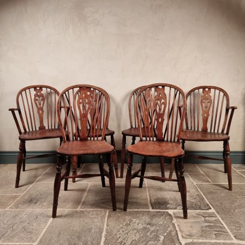fig 1. A set of six 19th century country chairs.