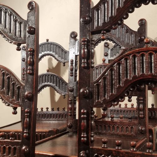 A SET OF SIX 17TH CENTURY STYLE DERBYSHIRE CHAIRS - ADDITIONAL PHOTO 1