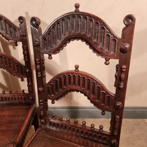 A SET OF SIX 17TH CENTURY STYLE DERBYSHIRE CHAIRS - ADDITIONAL PHOTO 5