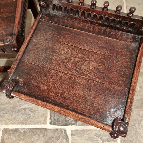 A SET OF SIX 17TH CENTURY STYLE DERBYSHIRE CHAIRS - ADDITIONAL PHOTO 6