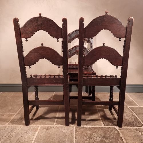 A SET OF SIX 17TH CENTURY STYLE DERBYSHIRE CHAIRS - ADDITIONAL PHOTO 8