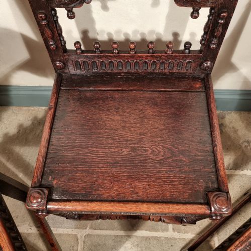 A SET OF SIX 17TH CENTURY STYLE DERBYSHIRE CHAIRS - ADDITIONAL PHOTO 11