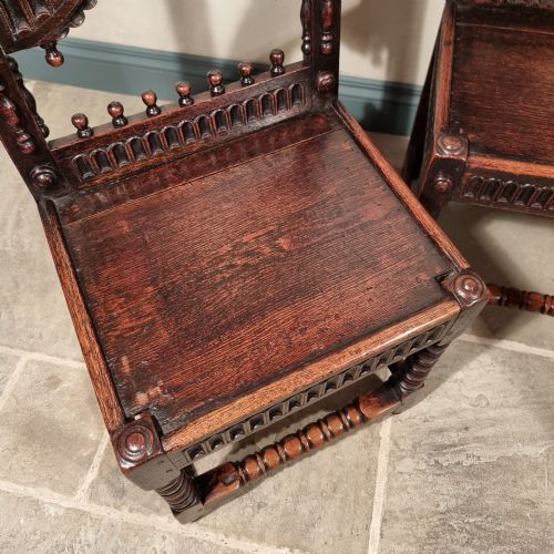 A SET OF SIX 17TH CENTURY STYLE DERBYSHIRE CHAIRS - ADDITIONAL PHOTO 12